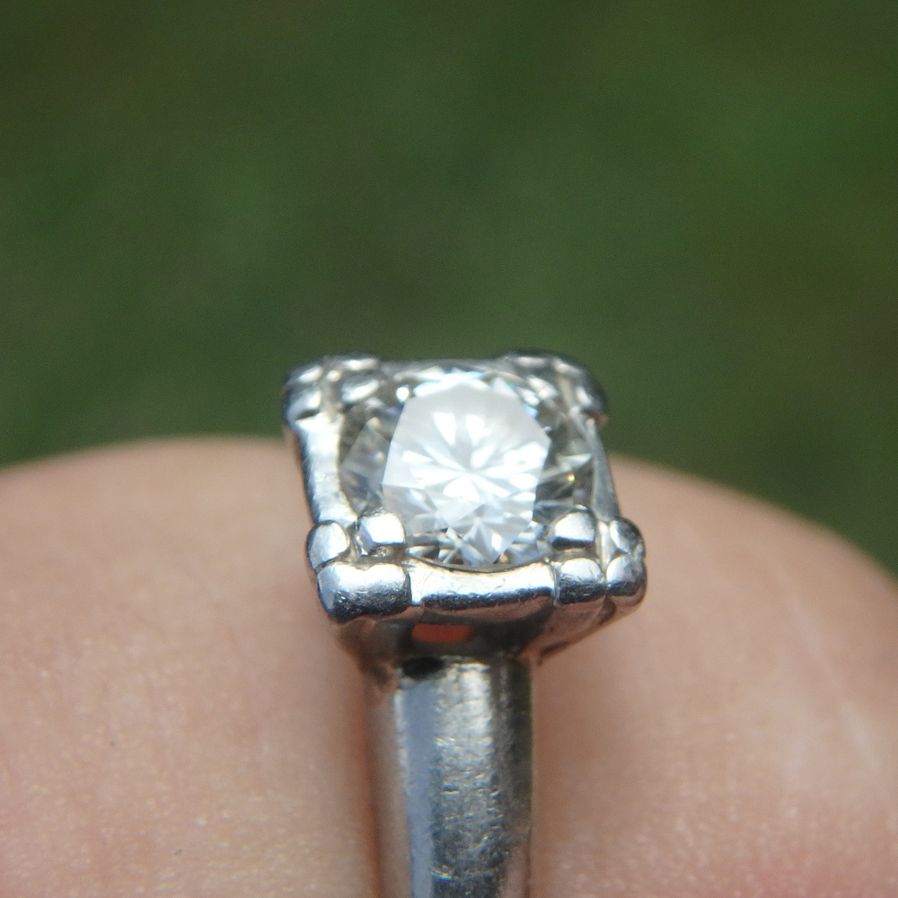 Antique platinum diamond ring SIZE 5.5